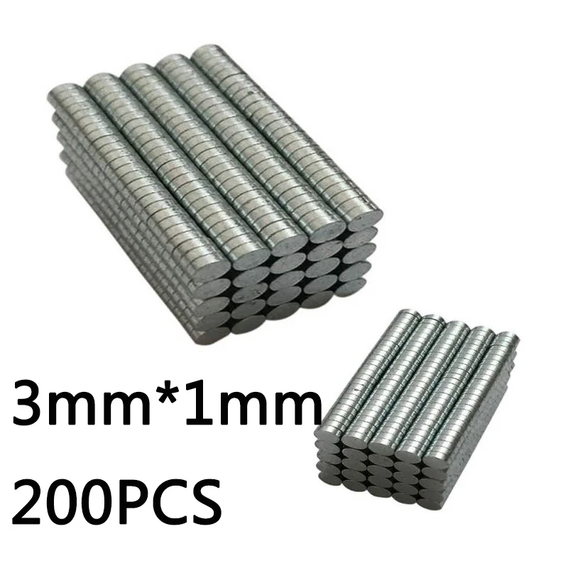 3mm x 1mm(200pcs) 200 шт/400 шт супер сильные неодимовые магниты Редкоземельные постоянные магниты N35 дисковый на холодильник ремесло(это маленькие магниты - Цвет: 3mm x 1mm(200pcs)