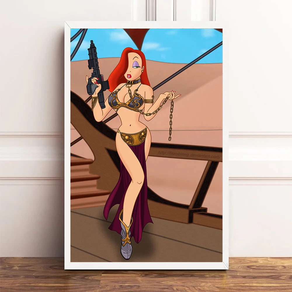 Jessicas кролики одетые как Slave Leia постер живопись на холсте спальня стены