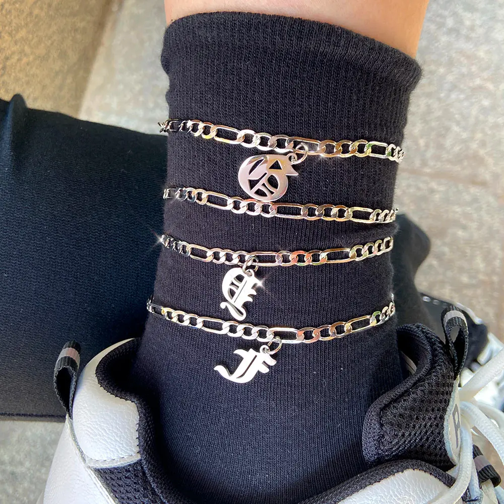 Flatfoosie Silver Color A-Z Alphabet Anklets Bracelets For Women Adjustable Initial Letter Anklets Summer Sandals Foot Jewelry Flatfoosie Silver Color A-Z Alphabet Anklets Bracelets For Women Adjustable Initial Letter Anklets Summer Sandals Foot Jewelry