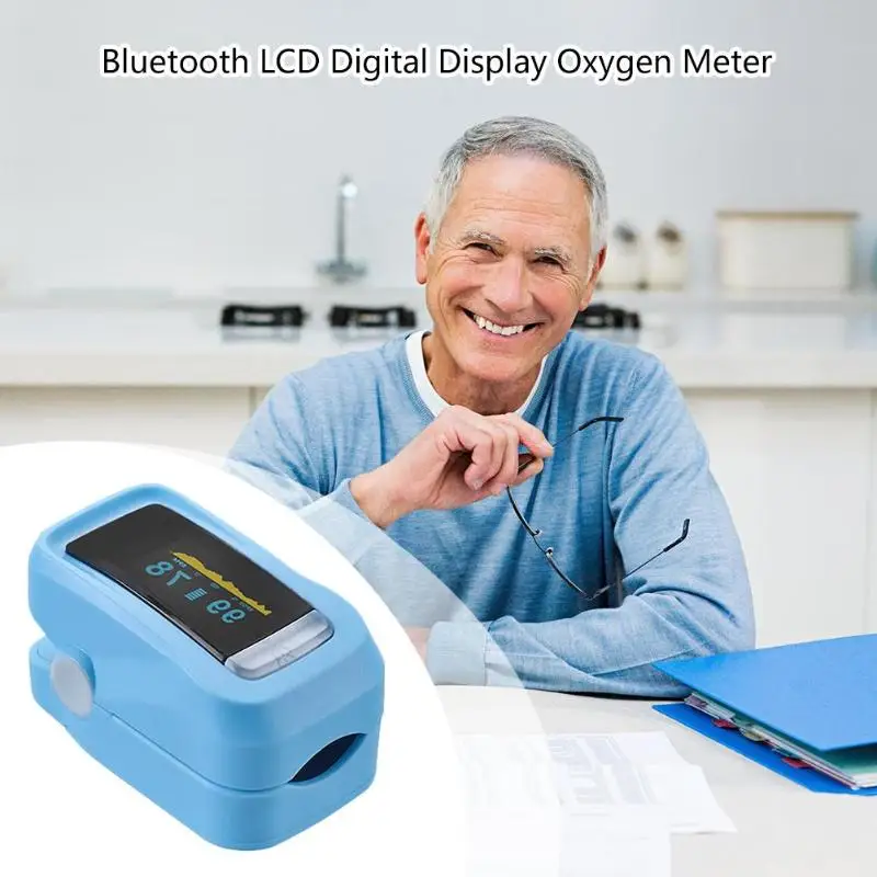 

Bluetooth Oximeter LCD Medical Fingertip Battery Power Supply APP English Display Pulse Blood Oxygen Saturation Meter