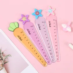 1 Pc Cute Carrot Star Sword Kawaii Stationery Cartoon Drawing Gift Office School Kitten Straight Plastic Ruler Office Supplies