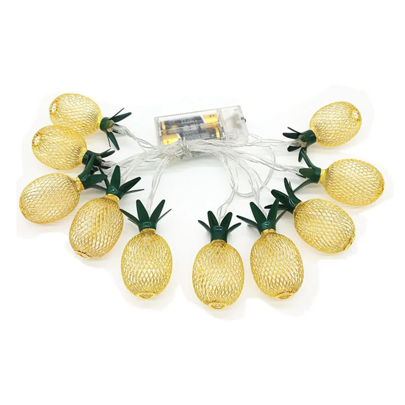 

Retro Style Gold pineapple string lights 10/20 LED Battery Powered Novelty Fairy Lights for Bedroom Wedding Birthday Party