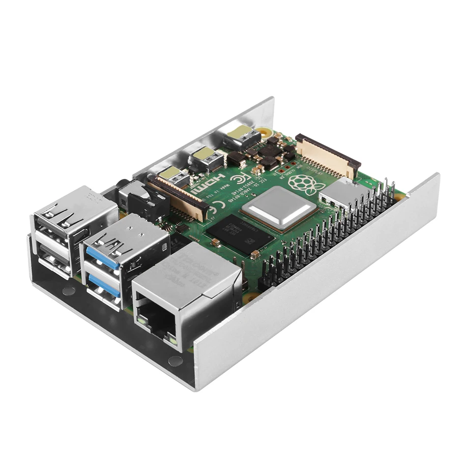 Raspberry Pi 4 Чехол Алюминиевый Чехол черный серебристый металлический корпус для Raspberry PI 4 B