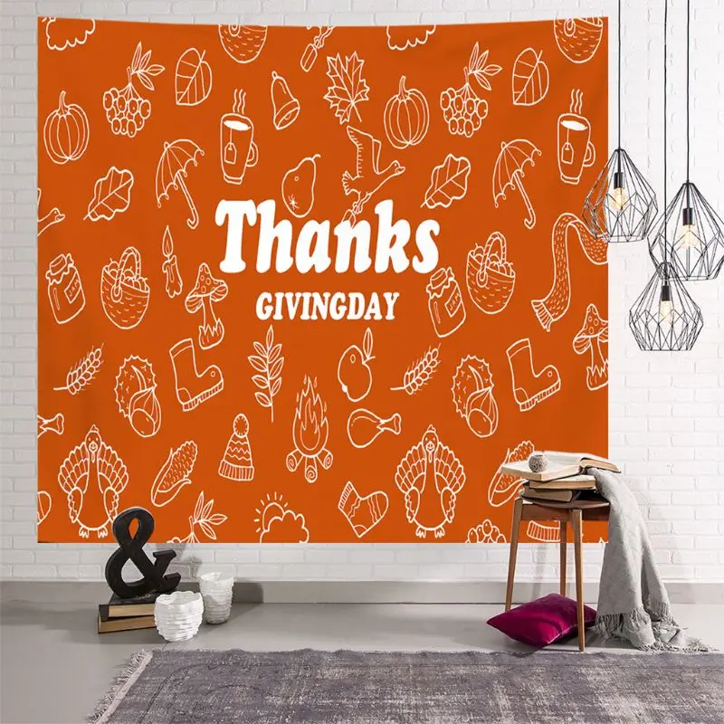 Fall Harvest Autumn Thanksgiving Tapestry Wall Art for Home decor 59*79 inches