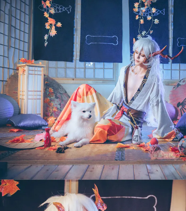 Индивидуальный размер Onmyoji SSR Ibaraki Douji Косплей Костюм клен красный кимоно платье брюки wafuku Униформа костюмы для Хэллоуина аниме