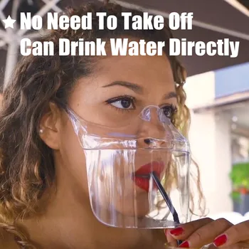 

Durable Face Mask Face Visor Protection Combine Plastic Transparent Reusable Outdoor Breathing Cycling Face Mask Mouth Cover mas