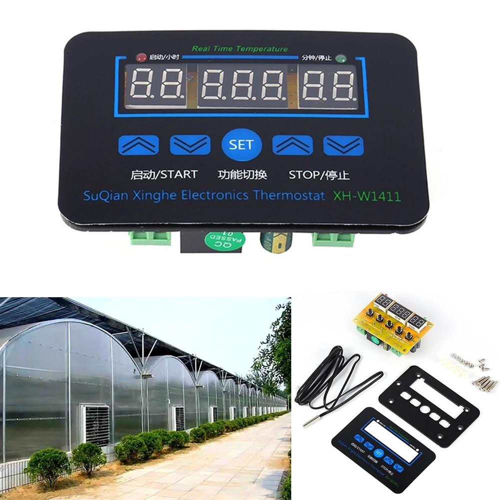 

220V 10A LED Digital Temperature Controller Thermostat Control Switch Sensor Heat Cool Temp Controller 10A Relay Outputs