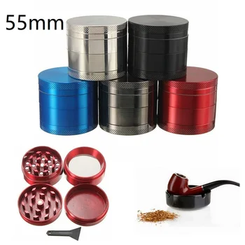 

10Pcs 4Layers 55mm Mini Metal Tobacco Grinder Weed Grinder Zinc Alloy Dry Herb Smoke Accessories Pepper Pot Spice Mill Grinder