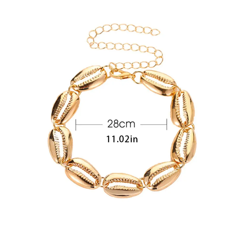 Женский браслет в богемном стиле в форме раковины, Женский Летний Пляжный браслет на ногу с цепочкой, модный браслет на лодыжке, Женские Ювелирные изделия, подарки, произвольный цвет