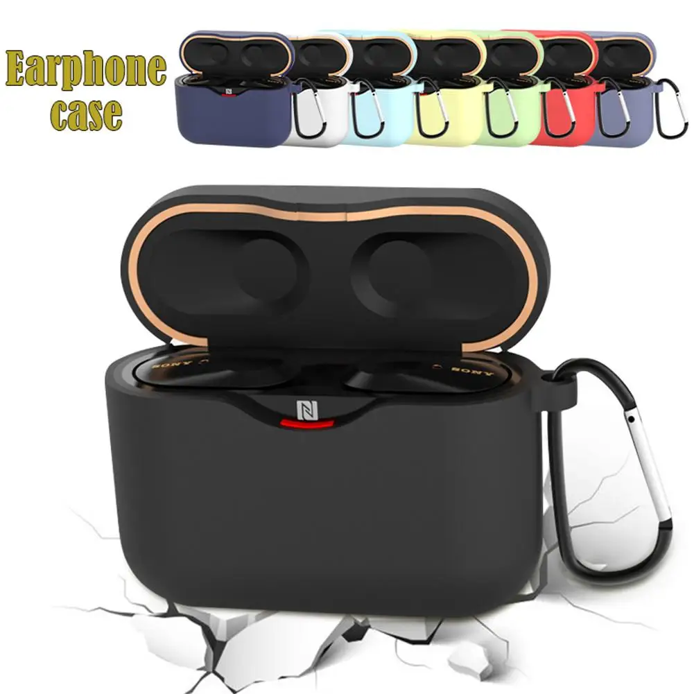 

Silicone Headphone Protective Case Wireless Bluetooth Headset Storage Case with Hook for Sony WF-1000XM3
