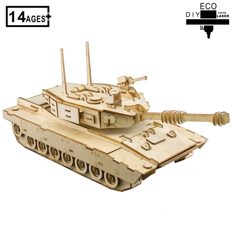 Лазерная резка DIY танки 3D деревянная модель детские игрушки-Пазлы ручной работы Обучающие игры собрать наборы рождественские подарки на день рождения