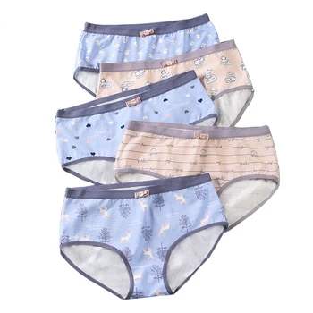 

New 5Pcs/set Cotton Panties Women Briefs Underwear Sexy Printing Cute Girls Breathable Underpants Female Lingerie Plus Size XXL