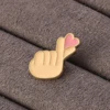 cute fashion hand heart Gesture broche enamel pin sign language lapel pins metal badges gifts for women men friends brooches ► Photo 2/6