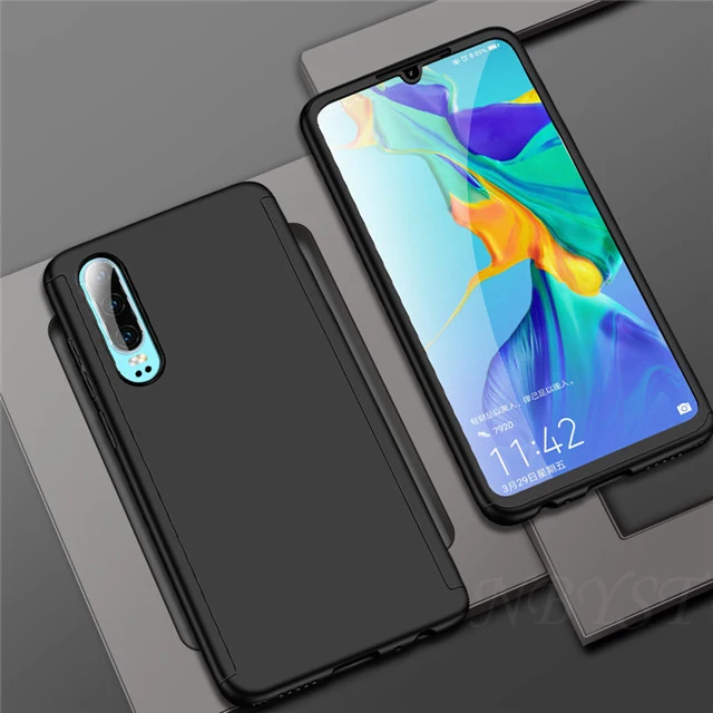 Black Роскошный 360 полный защитный чехол для телефона huawei Y9 Y7 Prime Y6 Pro чехол для huawei Y7 Y6 Y5 P Smart Plus Z чехол - Цвет: Black