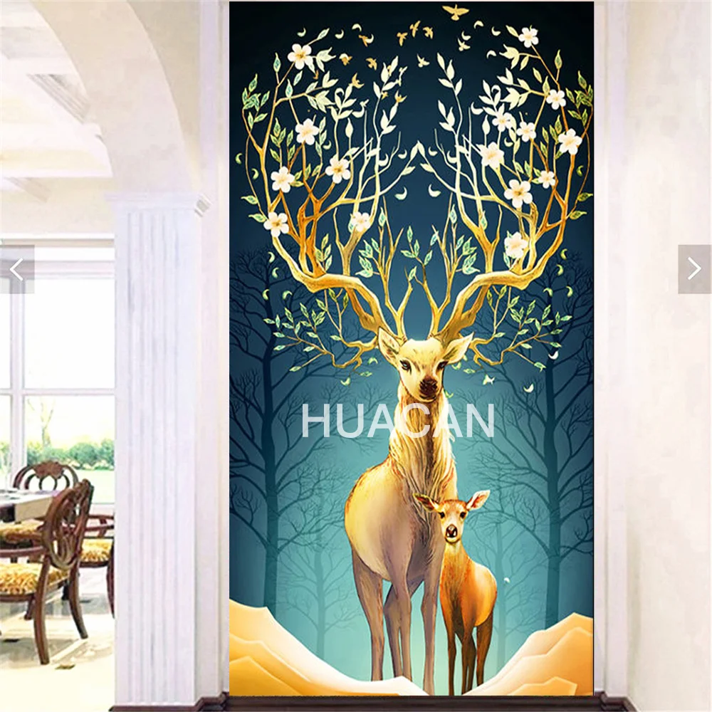 HUACAN Diamond Painting Deer Full Square 5D DIY Diamond Embroidery Mosaic  Animal Rhinestone Handmade Decor Home