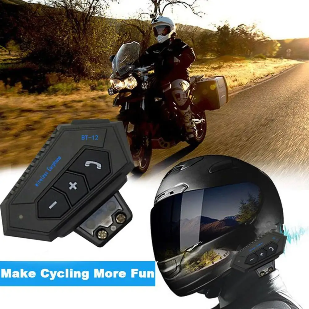 Helmet Headphone Motorcycle Earphone Motor Bike V4 2 Intercom Noise Reduction Headset Microphone Mic