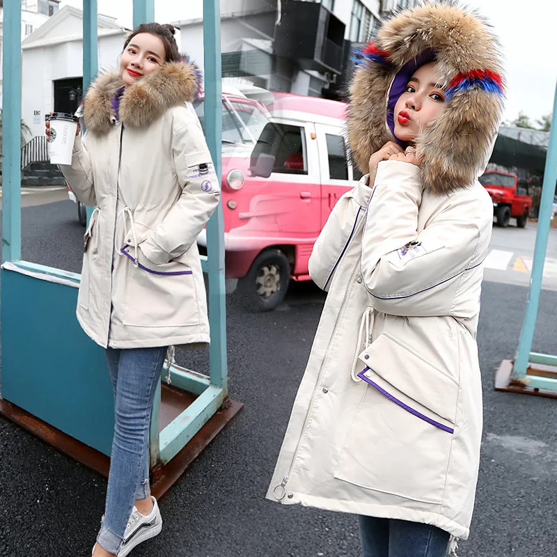 

Autumn & Winter Simple Cool Hooded Solid Color Elegant Casual Long Sleeve Mid-length Cotton-padded Clothes
