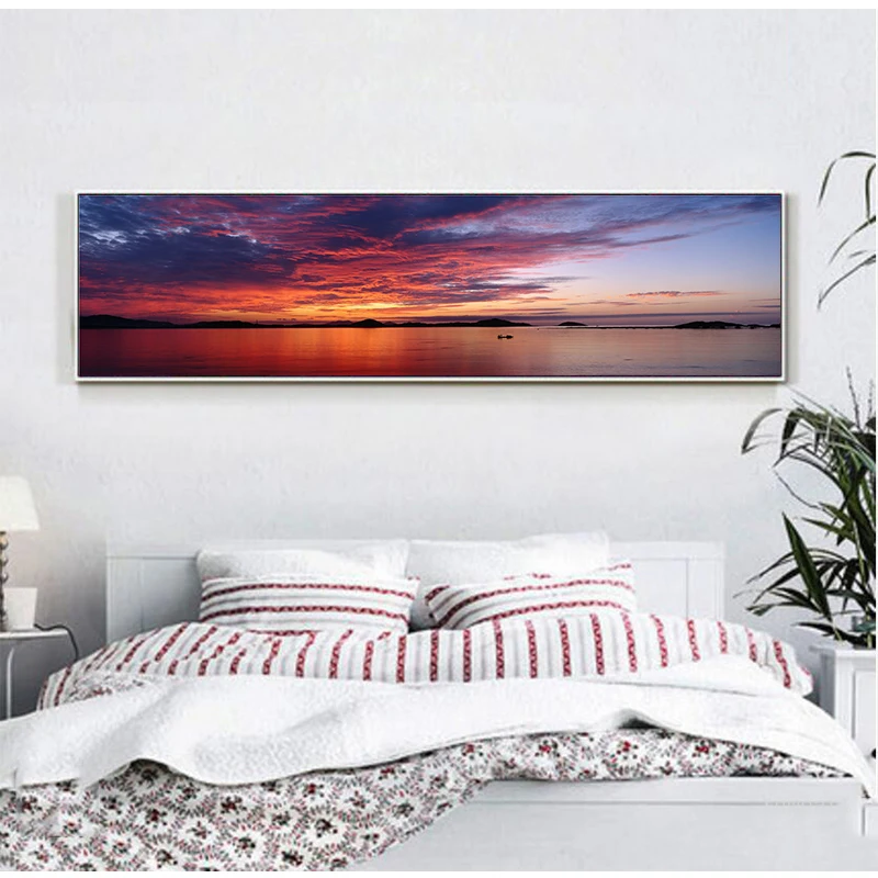 

Beach Sunset Clouds Nature Landscape Canvas Art Black White Posters and Prints Wall Picture for Living Room Bedroom Decoration