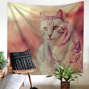 

Cute Cat Beautiful Mandala Tapestry Wall Hanging Beach Towel Home Decor Tapestries Living Room Bedroom Couch Blanket