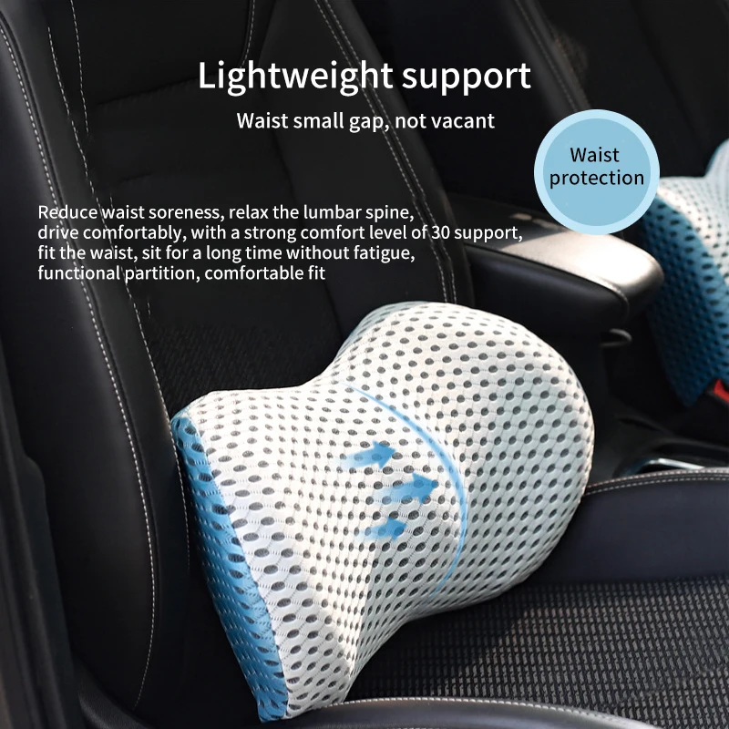 Breathable Car Seat Lumbar Support Cushion Universal Office Chair Massage  Back Protection Support Pillow Driver Waist Rest Mat