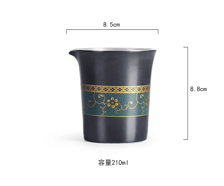 Creative Ceramic Liner Silver Plated Tea Sea Gongdao Cup Sterling Silver 999 Tea Cups Kung Fu Green Tea Accessories Teaware