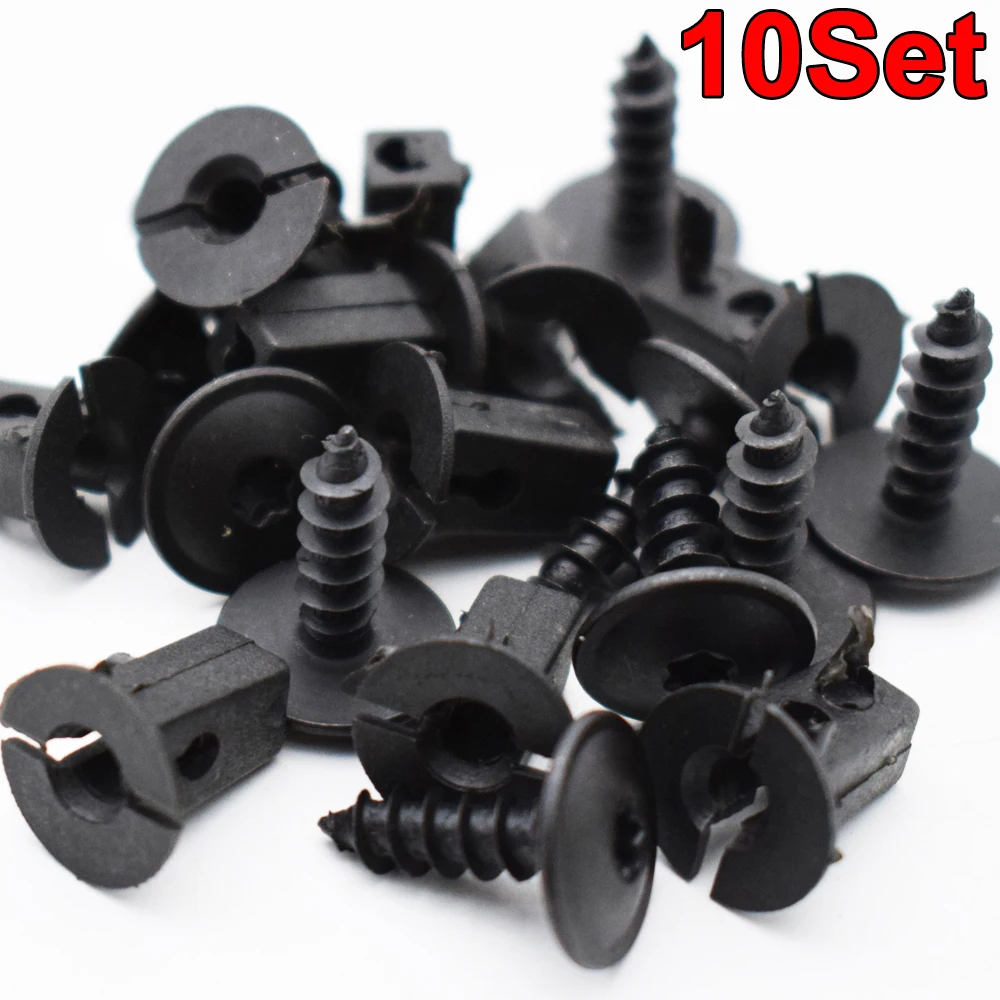 10Set Fender Liner Mudguard Fastener Clips Screws Retainer For Volkswagen VW Passat B5 B6 B7 CC Golf MK6 Tiguan Touran Polo auto fasteners
