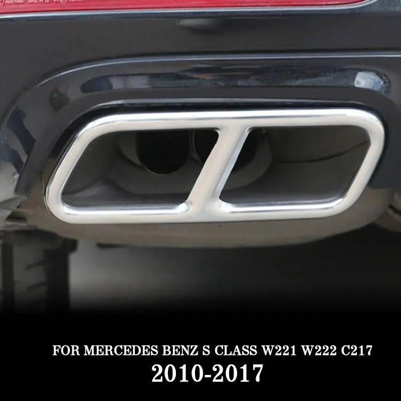 Pcmos Задний Выхлопной конец трубы глушитель наконечник Накладка для Mercedes Benz S класс W221 C217 аксессуары для интерьера молдинги