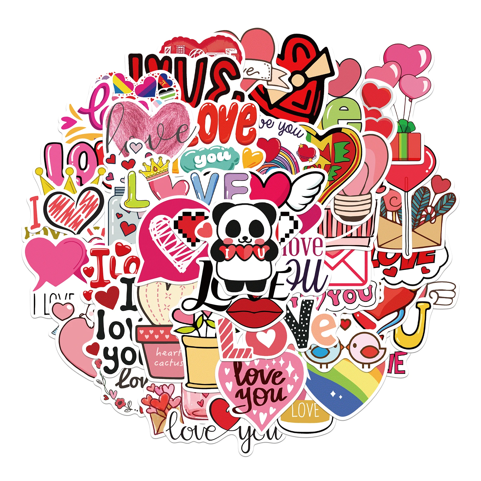 50pcs Vintage Valentine's Day LOVE Stickers For Notebook Laptop  Scrapbooking Material Adesivos Pink Stickers Craft Supplies Toys -  AliExpress