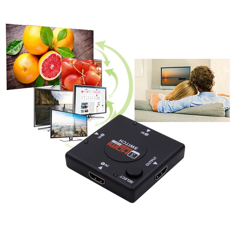 Мини 3-портовый Переходник HDMI разветвитель Full HD 1080P HDMI коммутатор разделитель Vedio усилитель 3 в 1 выход порт концентратор для HDTV Xbox PS3 PS4