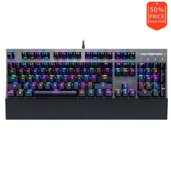 شراءMotospeed CK108 RGB السلكية لوحة مفاتيح الألعاب الميكانيكية-Outemu التبديل