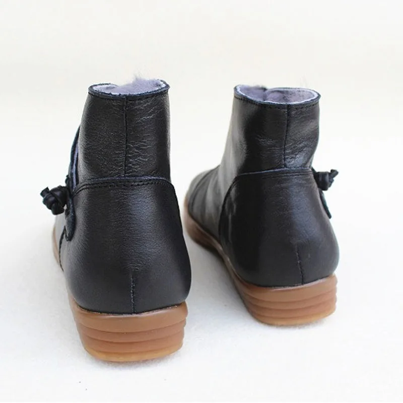 Women's Shoes Winter Boots non-slip Fleece Woman Ankle Boots Genuine Leather Platform Snowshoes Female Footwear