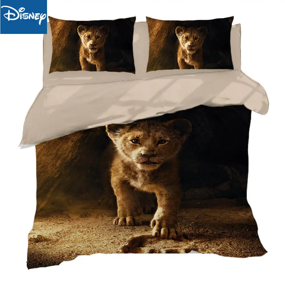 3D закат Simba Лев набор для больших кроватей пододеяльники для Декор для детской спальни queen размер постельное белье двуспальное постельное белье золотой цвет