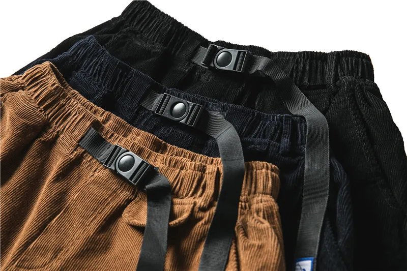 Осенние новые оригинальные мужские модные японские ретро комбинезоны мужские повседневные штаны вельветовые прямые брюки свободные однотонные брюки