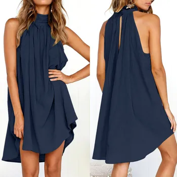 

Womens Holiday Irregular Dress Ladies Summer Beach Sleeveless Party Dress Loose Party Vestidos Plus Size 5XL Drop shipping