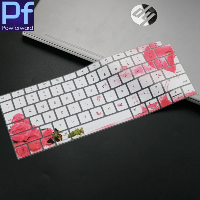 flower Для MacBook Air 13 дюймов выпуска A1932 с сенсорным ID силиконовой клавиатурой водонепроницаемый пыленепроницаемый защитный чехол - Цвет: flower