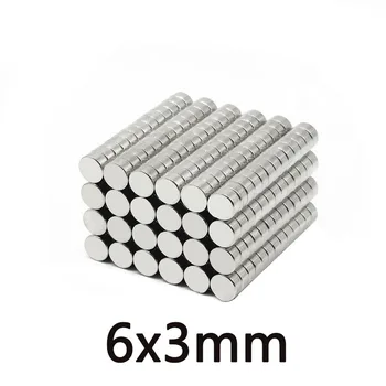 

100/200/300PCS 6x3 mm Disc Bulk Sheet Neodymium Magnet 6mmx3mm Small Round Powerful Magnets 6x3mm Rare Earth Ma
