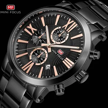 

MINI FOCUS Military Sport Watch Men Top Brand Luxury Quartz Clock Male 3 Sub-dials 6 Hands Luminous Hands Waterproof Wristwatch