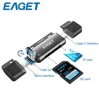 EAGET EZ08 Kartenleser USB 3,0 Typ C zu SD Micro SD TF Adapter für laptop Zubehör OTG Kartenleser Smart speicher SD