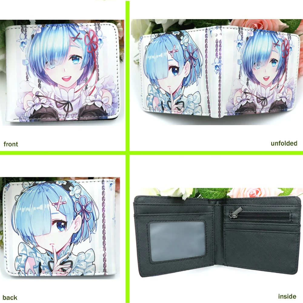 Аниме Re: Zero Hajimeru Isekai Seikatsu Rem короткий кошелек из искусственной кожи держатель для карт кошелек - Цвет: Fold-1