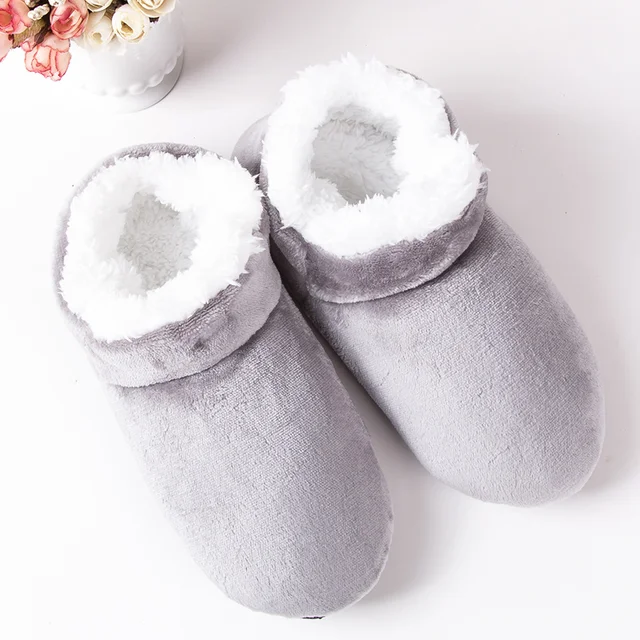 Lowest Price Online Winter house Slippers For Men Suede Plush Floor Slippers Lazy Shoes Home Slippers Big size 47 Male slippers grey
