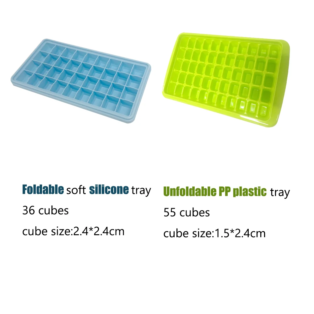 36grips Silicone/plastic Ice Cube Tray With Lid And Bin Laddle For Freezer  Mini Ice Cube Mold Bucket With Scoop Ice Maker - Buckets, Coolers & Ice  Bags - AliExpress