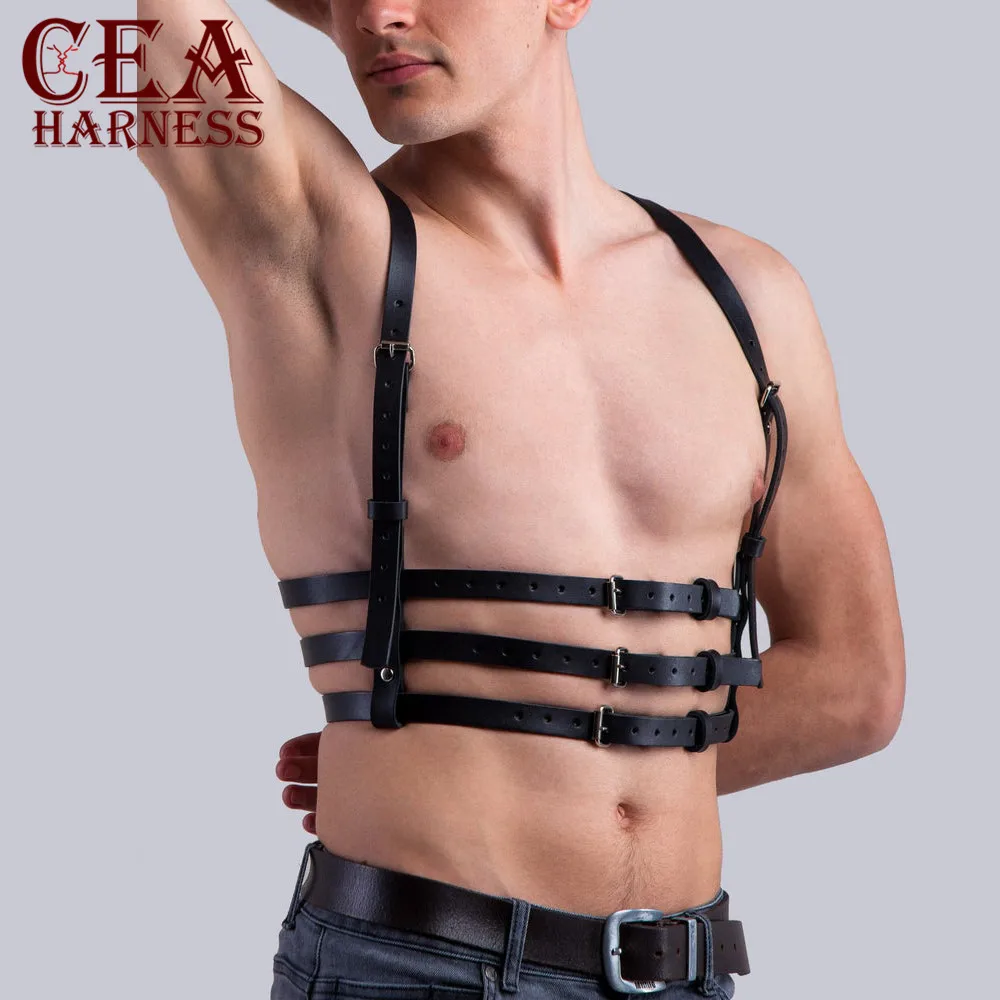 CEA.HARNESS, Харадзюку, ремни из искусственной кожи, для геев, ролевые игры, мужское нижнее белье, пояс для подтяжек