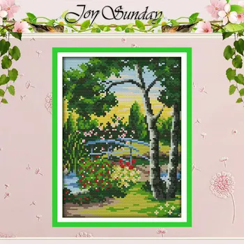 

The corner of the park Patterns Counted Cross Stitch 11CT 14CT Cross Stitch Set Wholesale Cross-stitch Kit Embroidery Needlework
