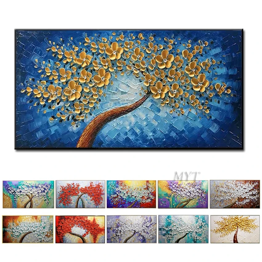 Günstige 100% Hand Bunte Flowr neue malerei auf leinwand Kunst wand bild Kunstwerk für wohnzimmer home decor kein Gestaltet malerei bild