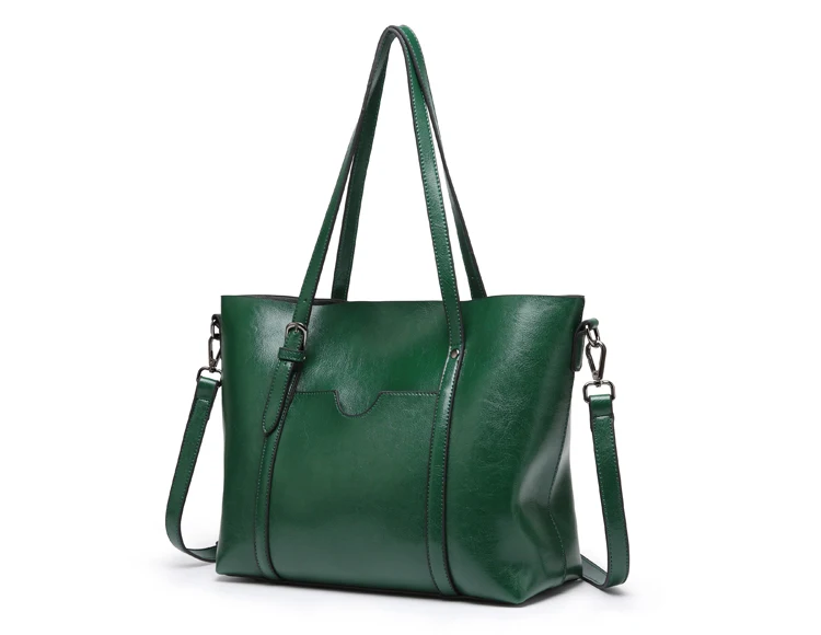 Women bag Oil wax Women's Leather Handbags Luxury Lady Hand Bags With Purse Pocket Women messenger bag Big Tote Sac Bols