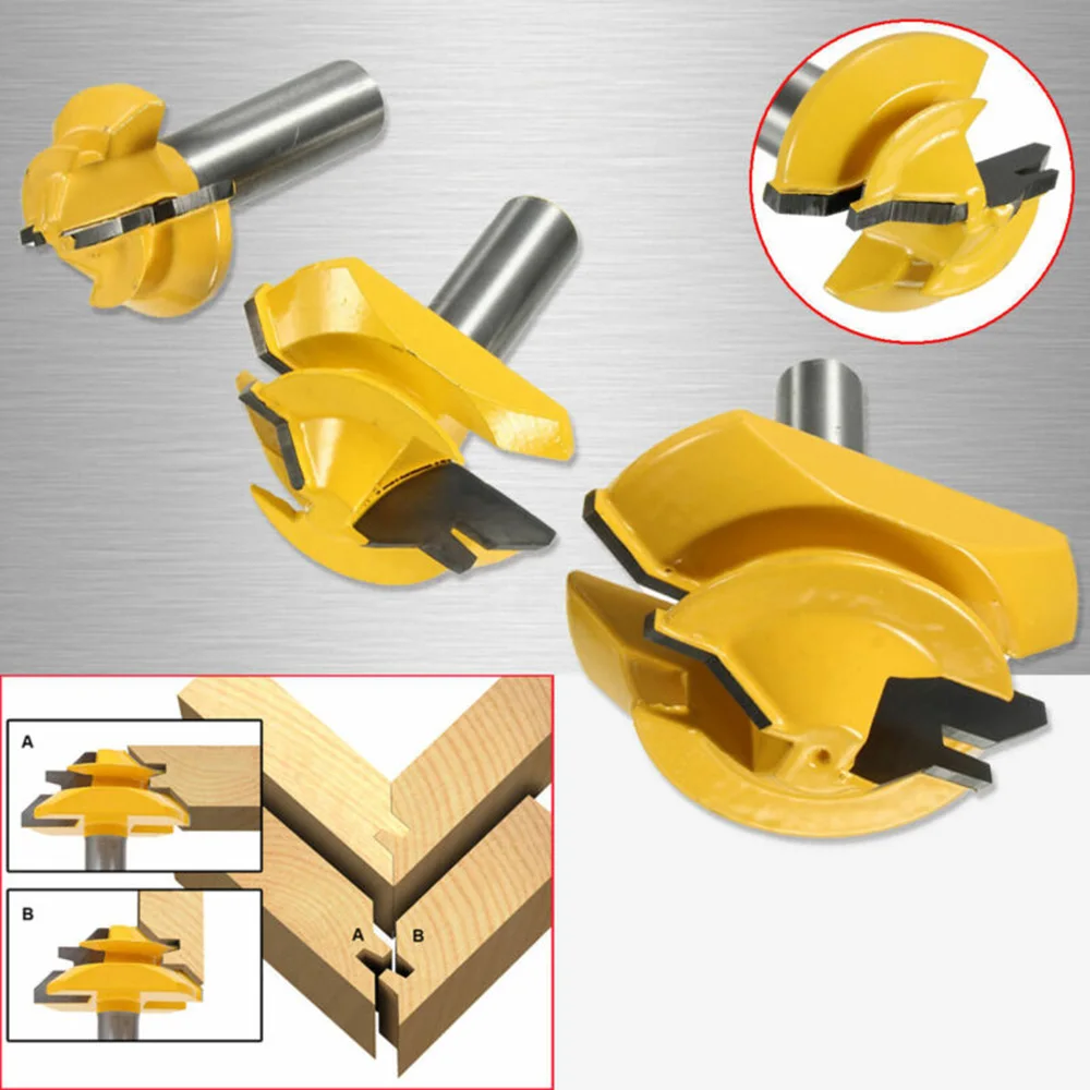 

Carbide Router bits Yellow Silver Woodworking Cutter Repair Tool Supply