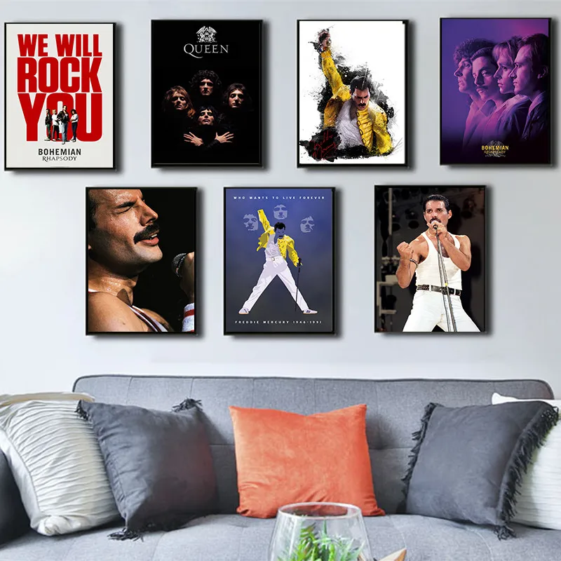Queen Band Art Poster Bohemian Rhapsody Posters and Prints Wall Picture Canvas Painting Wall art Room Home Decoration