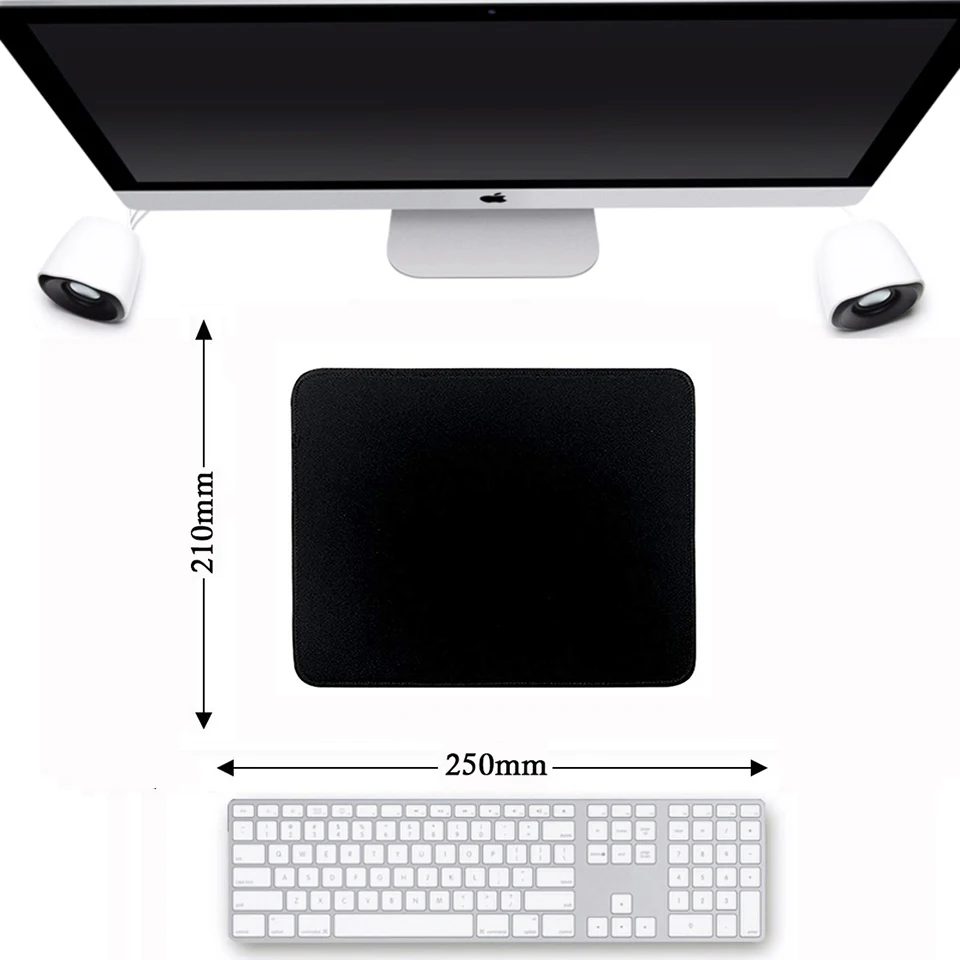 

250-210-2mm Locking Edge Black Gaming Gamer Computer Mouse Pad Muismat Anti-slip Natural Rubber Desk Gaming Laptop Mousepad Mats