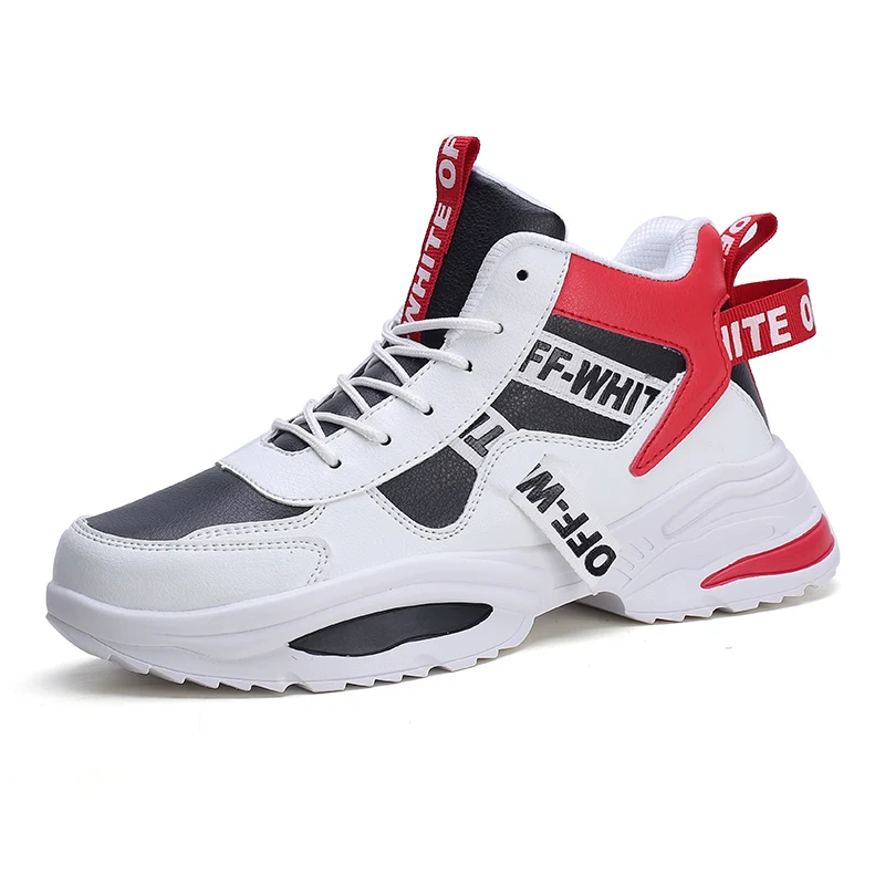 New High Quality PU Leather Sneakers For Couple Men Running Shoes Outdoor Walking Sport Shoes Soft Sole Non-slip Shoes Men