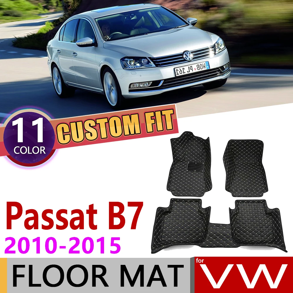 Custom Car Leather Floor Mats for Volkswagen VW Passat B7 20102015 5